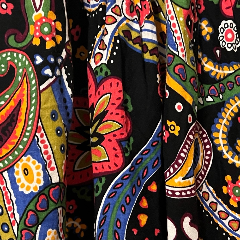 Black Sleeveless Multi Colored Paisley Dress Women’s - Picture 6 of 9